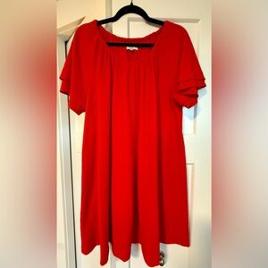 Madewell Red Short Sleeve Dress